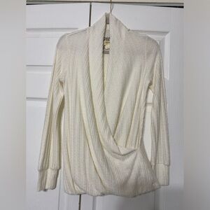 MAEVE By Anthropologie Ivory Wrap Front sweater size XS